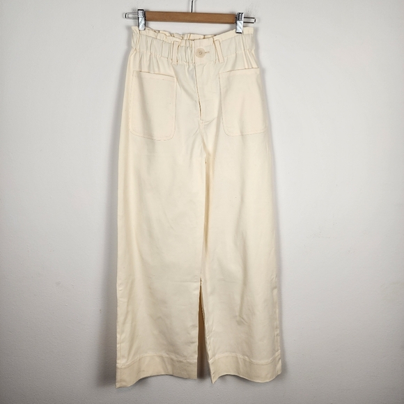 Emerson Fry NWT Orchard Cream White Yellow Wide‎ Leg Pants Women's Size Medium - Picture 1 of 10